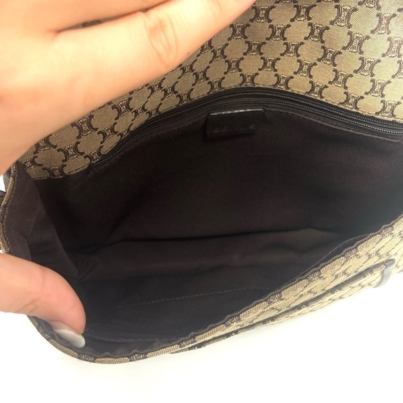 Celine Vintage Triomphe Monogram Canvas Shoulder Bag – Brown Logo Print - Picture 16 of 17